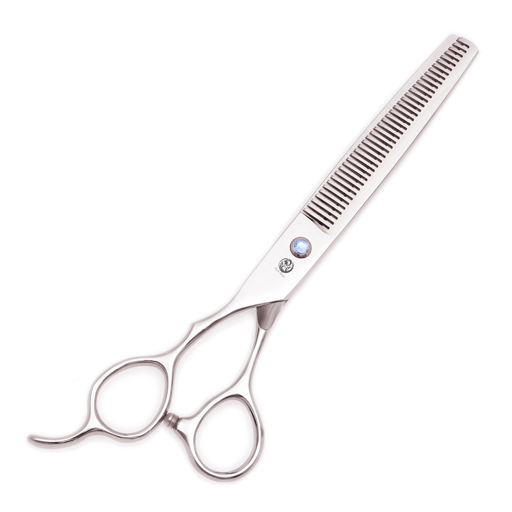 Tesoura de desbaste para cães, de mão esquerda, 7 polegadas, roxa, dragon 440c, para tosa, reto, tesoura curva, tesoura para animais de estimação, z4006