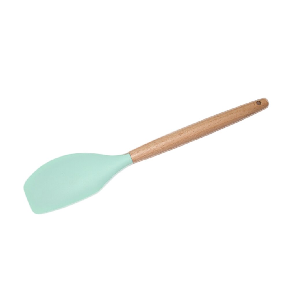 Utensilios de cocina con mango de madera, cabezal de silicona, cuchara para Pasta, batidor de huevos, espátula, utensilios de cocina, 1 unidad: Scraper