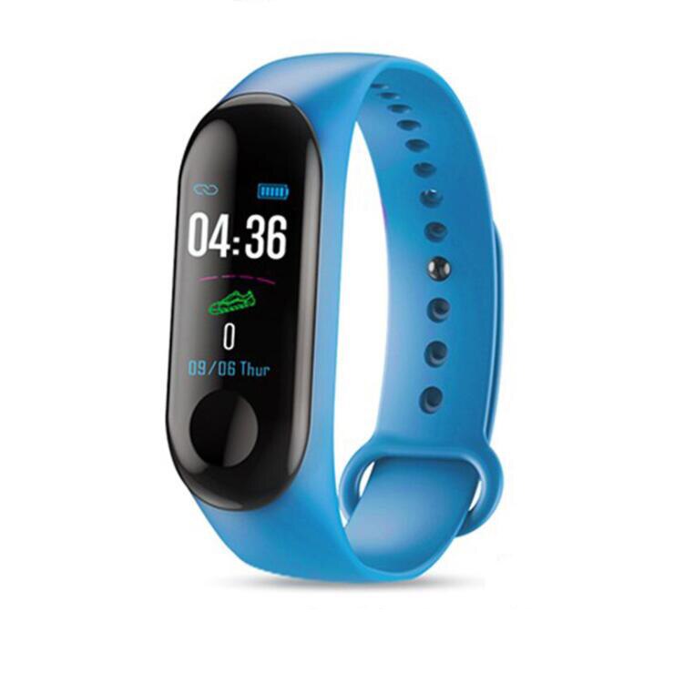 Smart Bracelet Color screen Heart rate blood pressure Bluetooth exercise meter step ip67 waterproof Sports fitness activities: sky blue