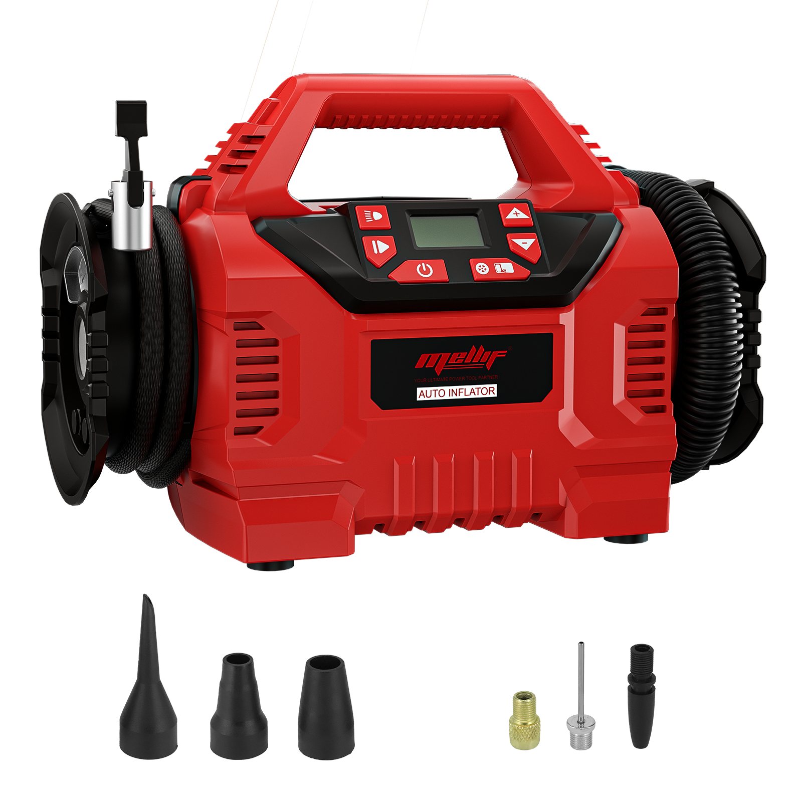 Tragbarer Reifenfüller, Luftkompressor, kompatibel mit Milwaukee 18 V Akku (nur Werkzeug) mit Digitalanzeige für Autoreifenpumpe