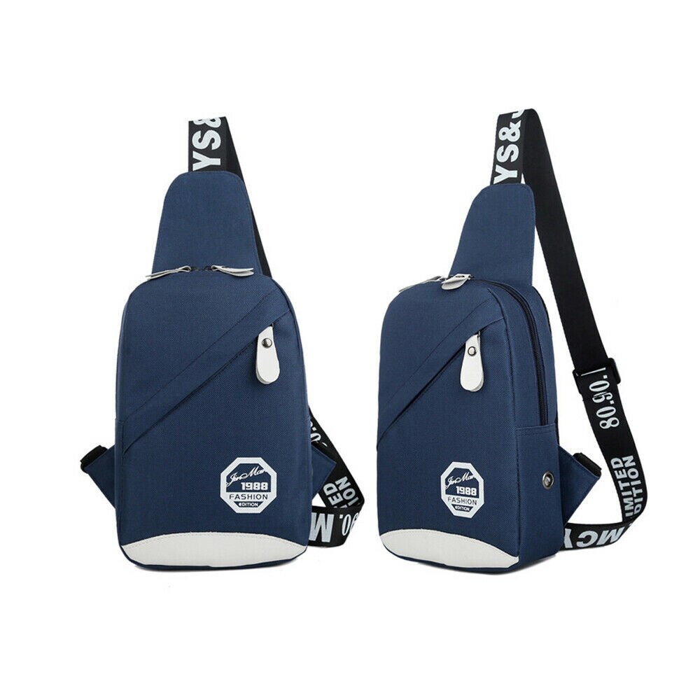Heren schoudertas met usb-oplaadfunctie borsttas crossbody schoudertas messenger: Blauw