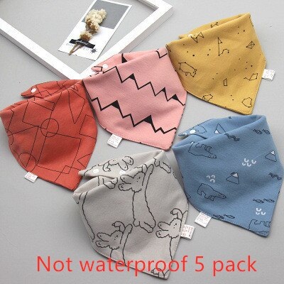 Baby Lätzchen Dreieck Doppel Baumwolle Lätzchen 5 teile/los Cartoon Print Speichel Handtuch Baby Jungen Mädchen Fütterung Schürze Baumwolle Bandana Lätzchen: Geometric Jumping Ra