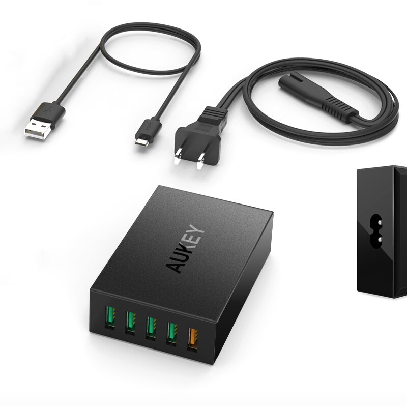 AUKEY Quick Charge 3,0 Handy Ladegerät 5-Port USB Wand Ladegerät 54W USB Adapter Ladestation Für i-Phone11/Pro/Max i-Pad: Uns