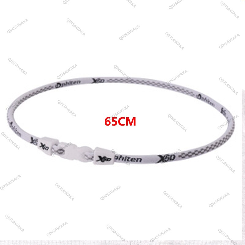 MADE IN JAPAN Phiten Titanium X50Necklaces aqua-titanium reduce fatique alleviate muscle strain tension athletes: X50 65CM WHITE