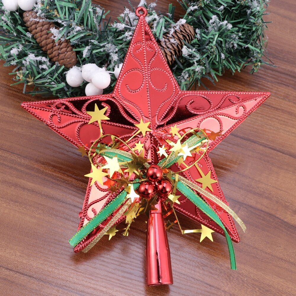 20cm Christmas Tree Star Topper Glittering Christmas Tree Decoration Ornaments (Golden)