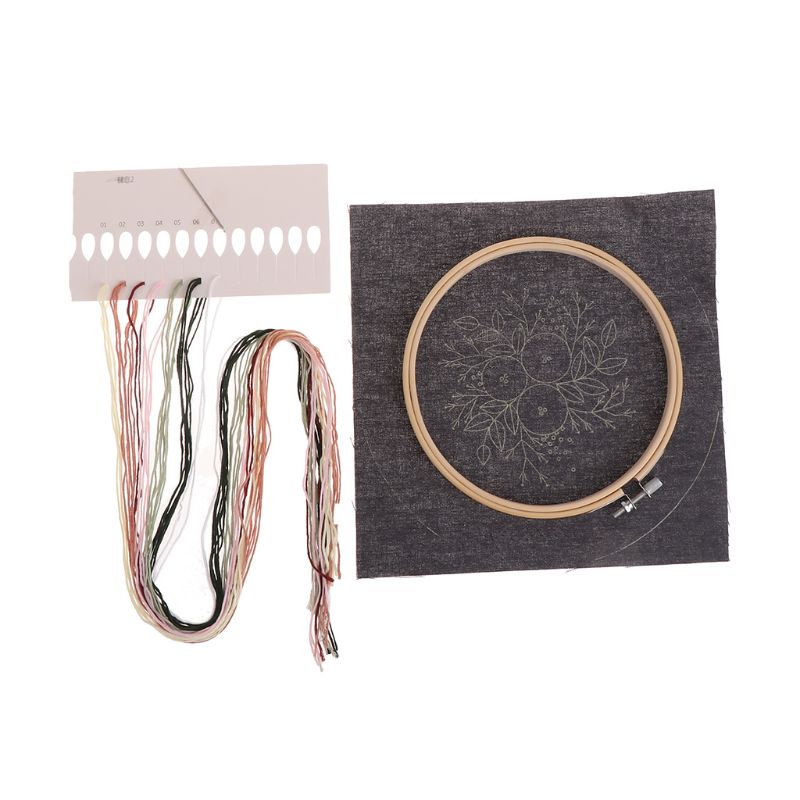 Fleurs européennes bricolage broderie ruban ensemble avec cadre pour débutants Kits couture point de croix artisanat couture décoration: Style 02