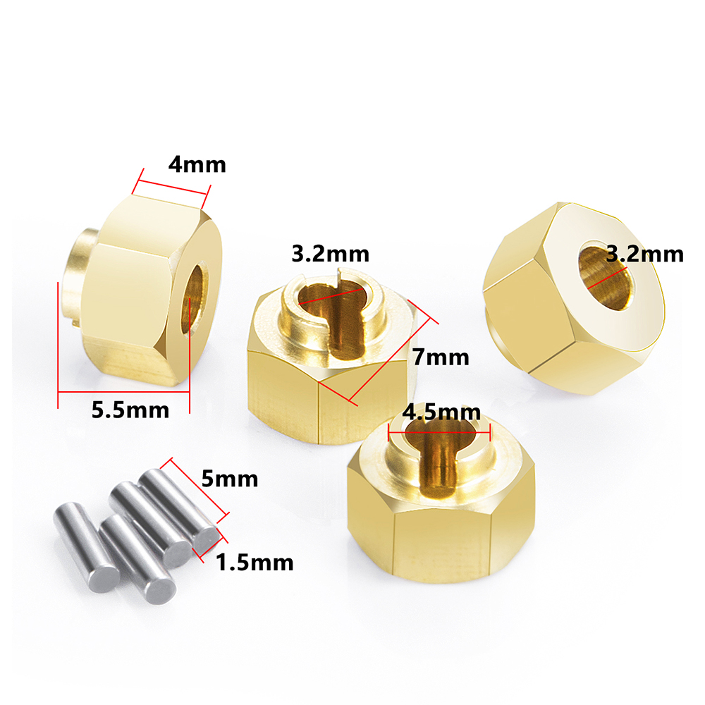 MIBIDAO-cubierta diferencial de latón, nudillo de dirección, adaptador hexagonal, acoplador de peso para Axial SCX24 1/24 RC, piezas de mejora de coche, accesorios: Lavanda