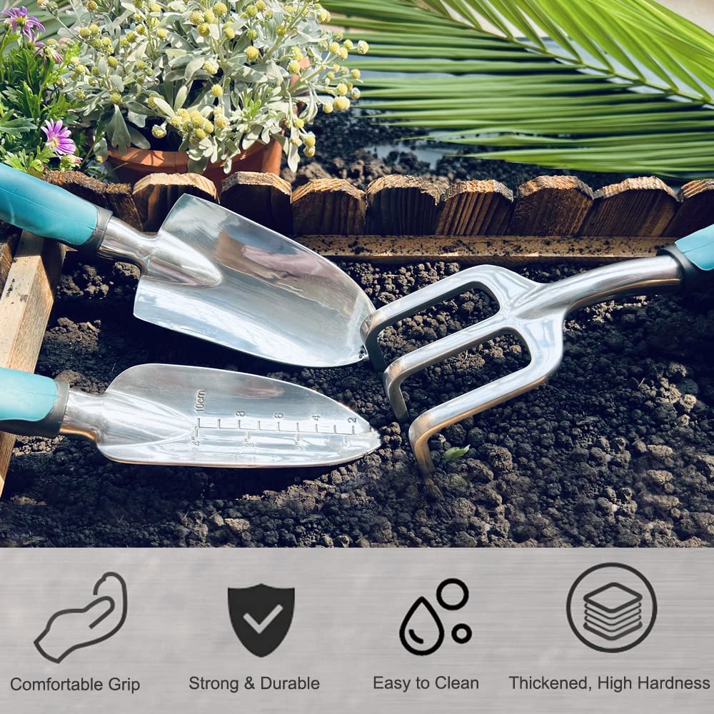 Haom Garden Tool Hand Trowel Bonsai Shovel Rake,Cultivator,Weeder Tools With Ergonomic Handle,Garden Lawn Farmland Transplant