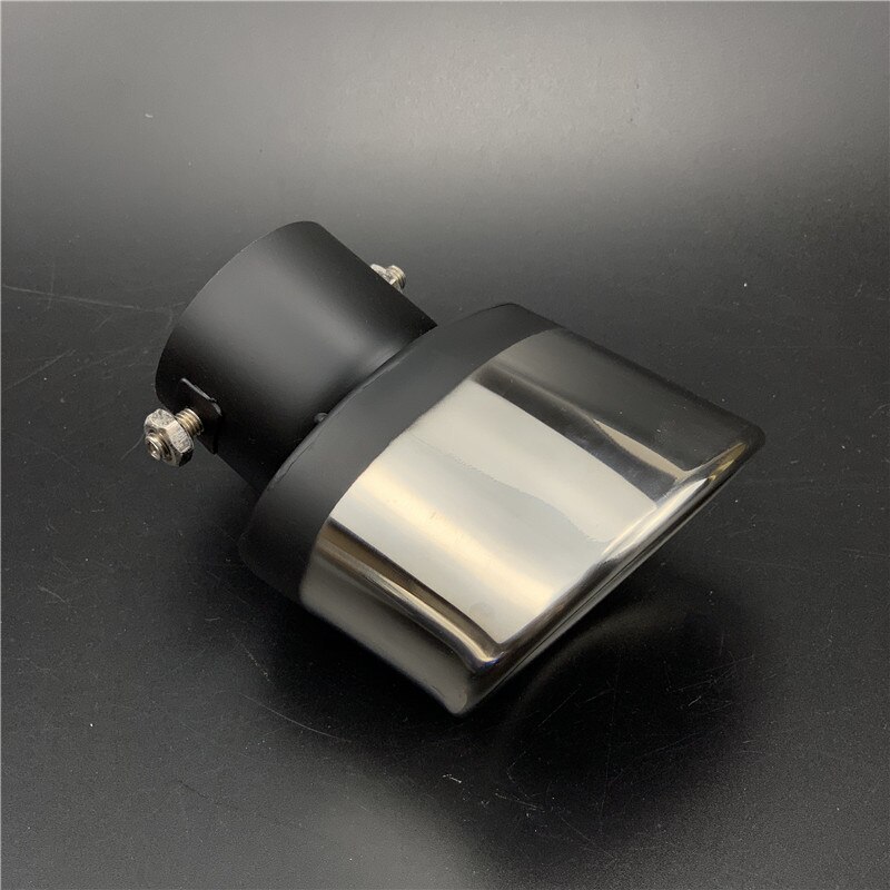 Car Styling Exhaust Pipe Tube Case For SEAT Ibiza Leon Toledo Arosa Arona Alhambra Exeo FR Supercopa Mii Altea Cordoba cupra: B type Bent Silver