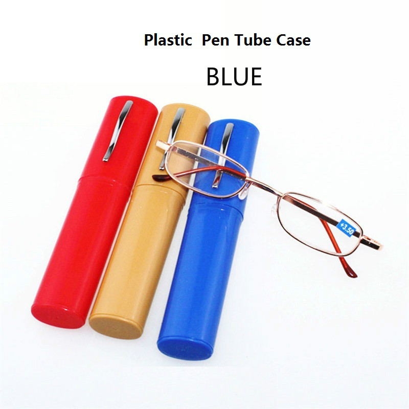 Lunettes de lecture unisexe presbytes, étui tubulaire, Portable, charnière, soins de la Vision, printemps,: 250 / BLUE-PC CASE