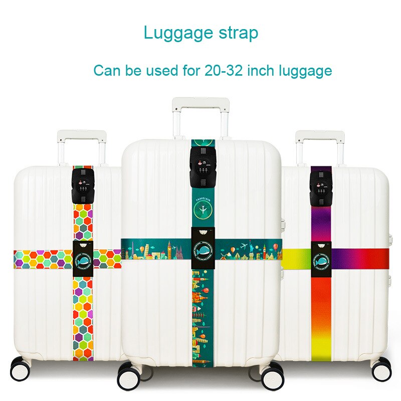 TSA Luggage Strap - 230cm - Geometric Pattern - Combination Lock Security Belt