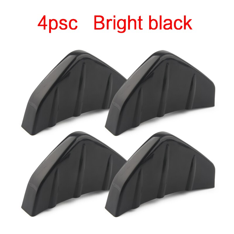 Difusor de parachoques trasero de PVC para coche, Protector de arañazos, moldura, calcomanías, accesorios para automóviles, estilismo universal, 4 Uds.: Bright black 4psc