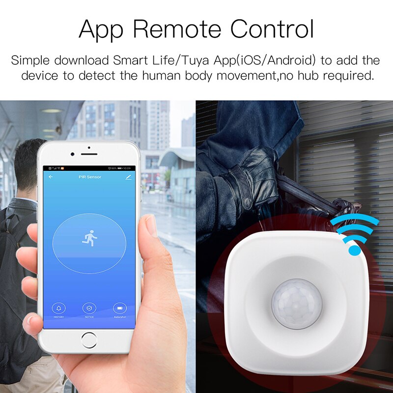 Tuya Smart Wifi Pir Motion Sensor Human Detector Smart Leven App Afstandsbediening Alarmsysteem Smart Body Beweging Sensor