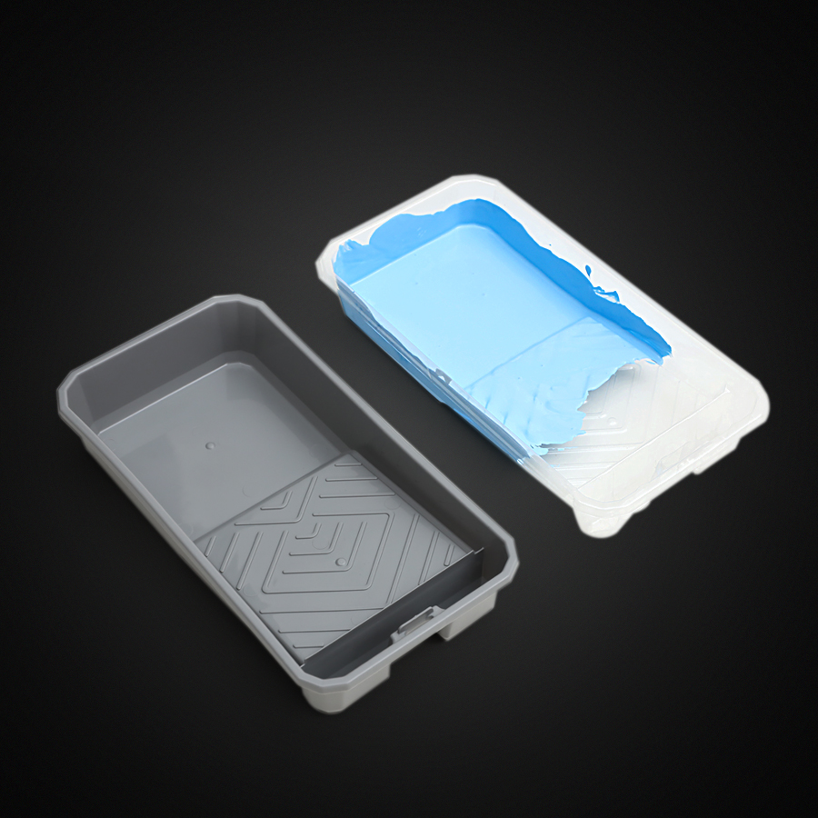 4-delige set voordelige verfbakken met 3 wegwerpvoeringen voor gemakkelijke en tijdbesparende snelle constructie.