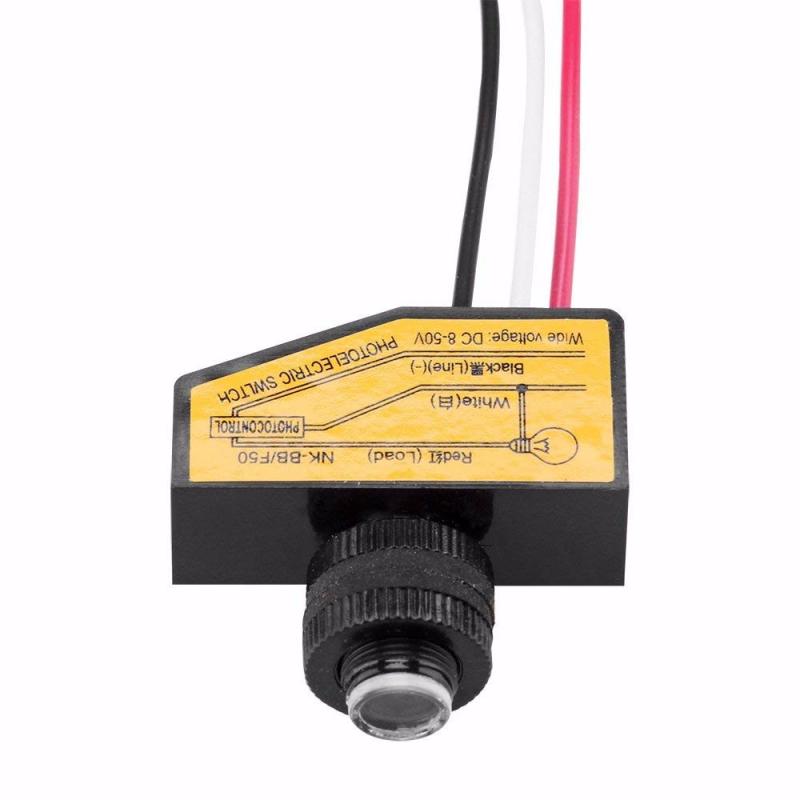 1pcs Automatic Light Control Sensor DC12V 24V 36V 48V Dusk To Dawn Photocell Switch
