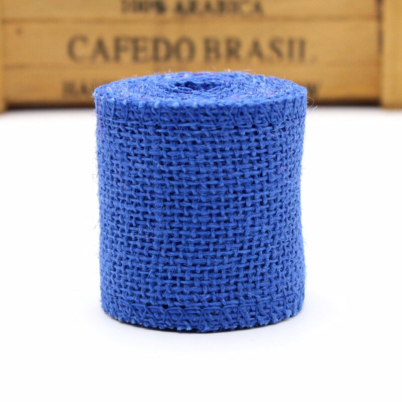 2 metriä/rulla 60mm/ leveä värikäs luonnollinen vintage juutti säkkikangas nauha tee itse häät vyönauha kukkakauppa hääjuhla sisustus askartelu: R