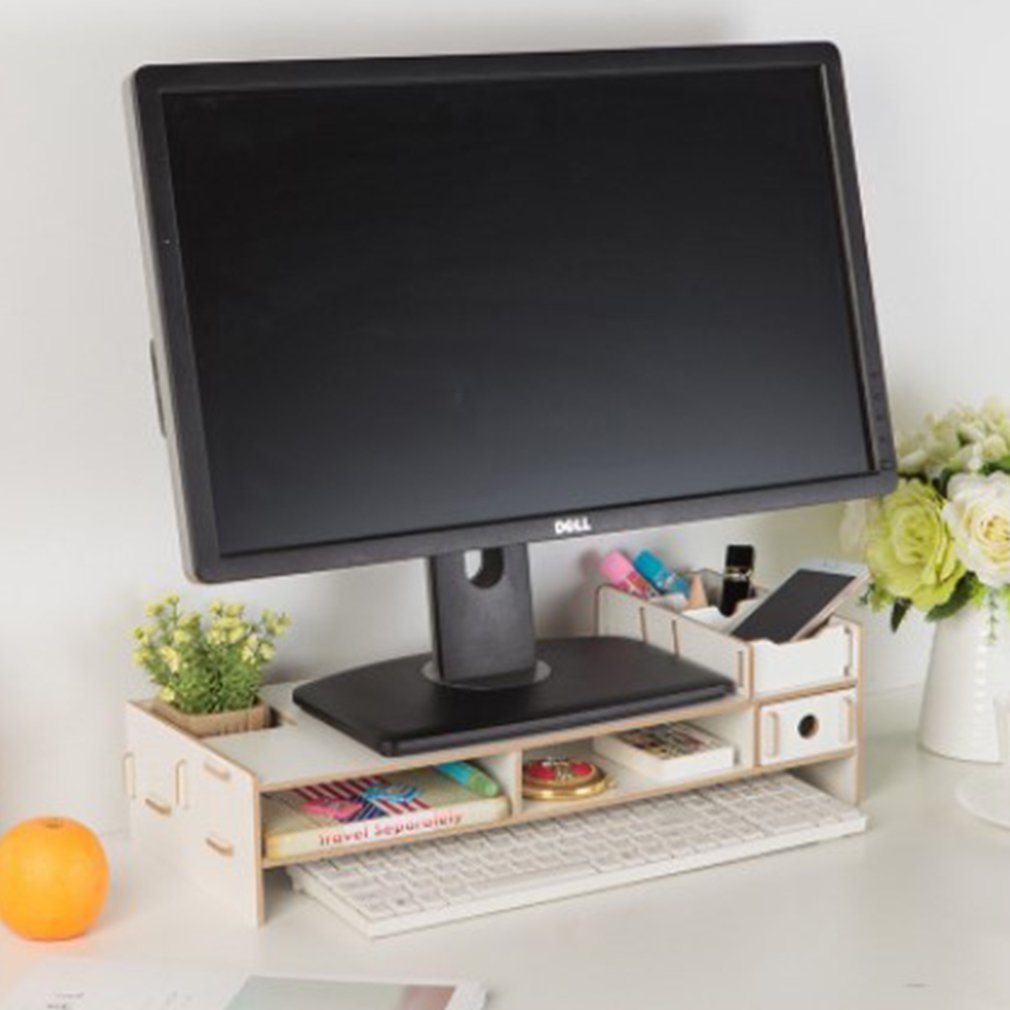Computer Keyboard Desktop Storage Rack Stationery Drawer Pens Sundries Shelf Home Accessories