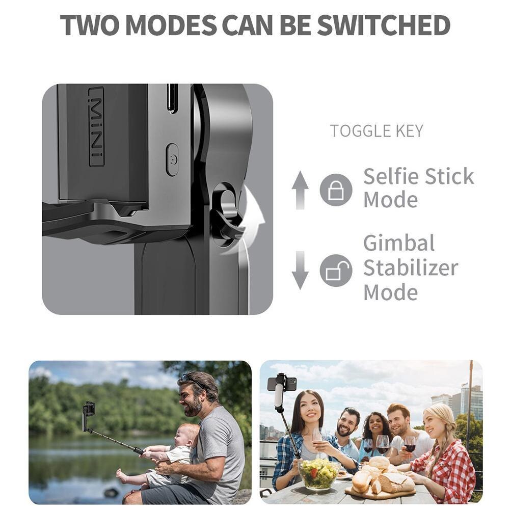 Gimbal Handheld Selfie Stick Stabilizer 2 In 1 Wireless Cellphone Video Record Smartphone Gimbal Tripod For Action Camera Phone