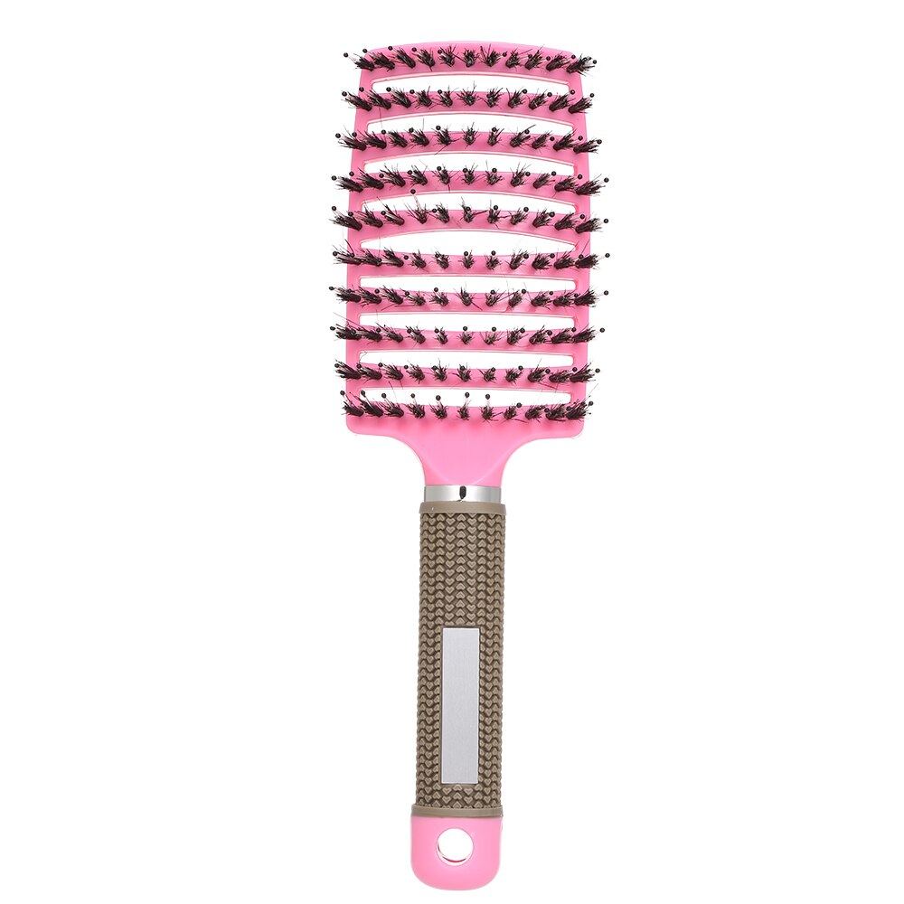 Bristle & Nylon Hair Brush Detangle Hairbrush Hair Scalp Massage Comb Detangling Hairbrushes Hairdressing Salon Tools for Women: Pink