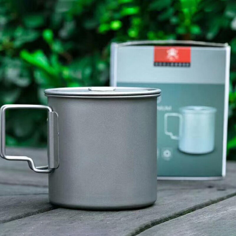 Taza de titanio ultraligera, utensilios de cocina para el hogar, al aire libre, taza de agua portátil, vajilla, olla de cocina para Picnic, Camping, 750/550/350ml