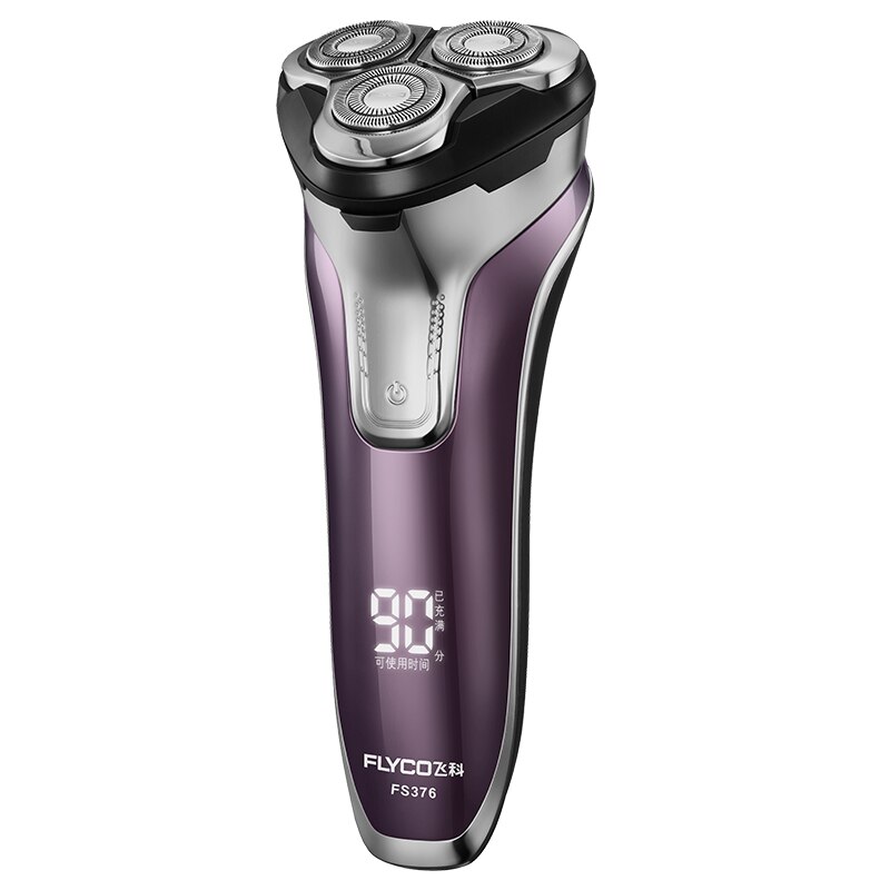 Flyco  fs376 elektrisch scheerapparaat, 3d zwevende koppen, draagbaar, oplaadbaar, wasbaar, led-lampje, snel opladen, drievoudige scheerkop, scheerapparaat