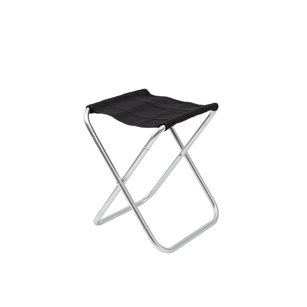 Sammenklappelig fiskestol letvægts picnic campingstol foldbar aluminiumsklud udendørs bærbar let at bære udendørs møbler: Sølv