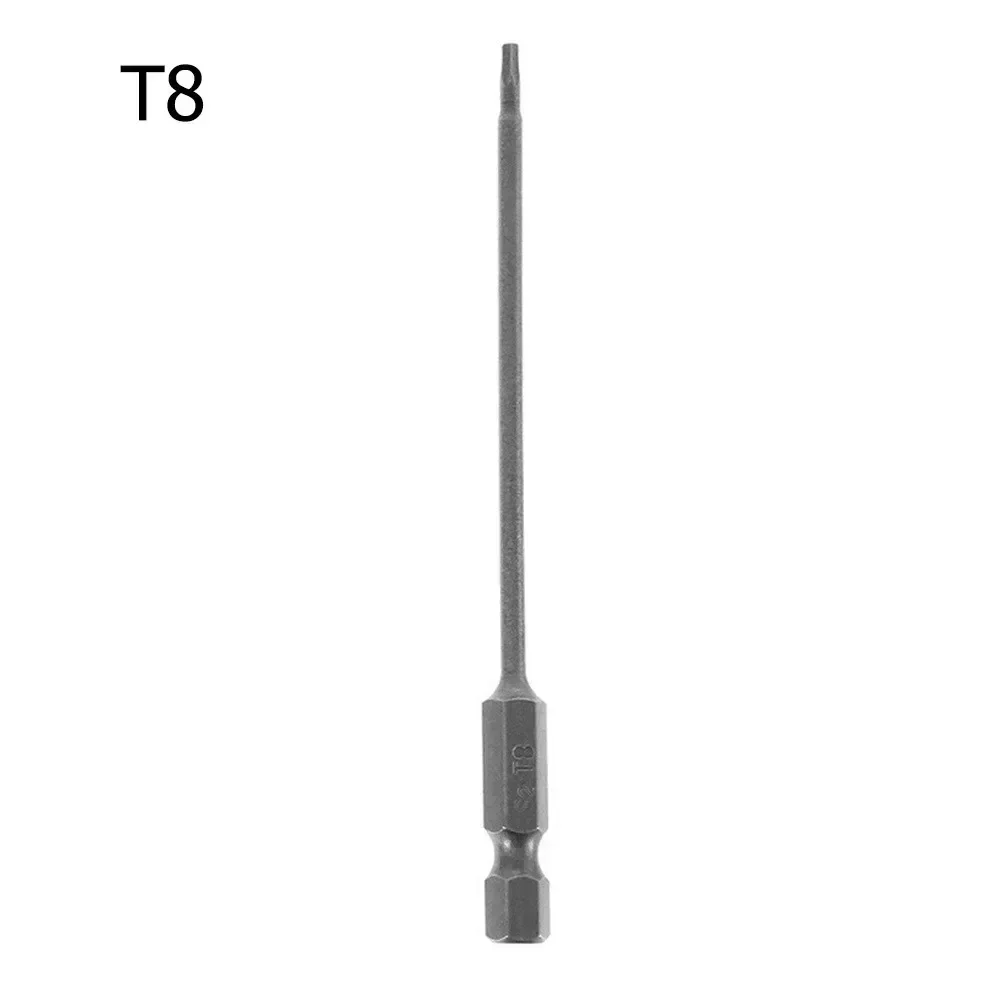 1pc magnethode torx-skrutrekkerbits 100mm lange skrutrekkerbits håndverktøy skrutrekker i legert stål  t8/10/15/20/25/27/30/40: Rød