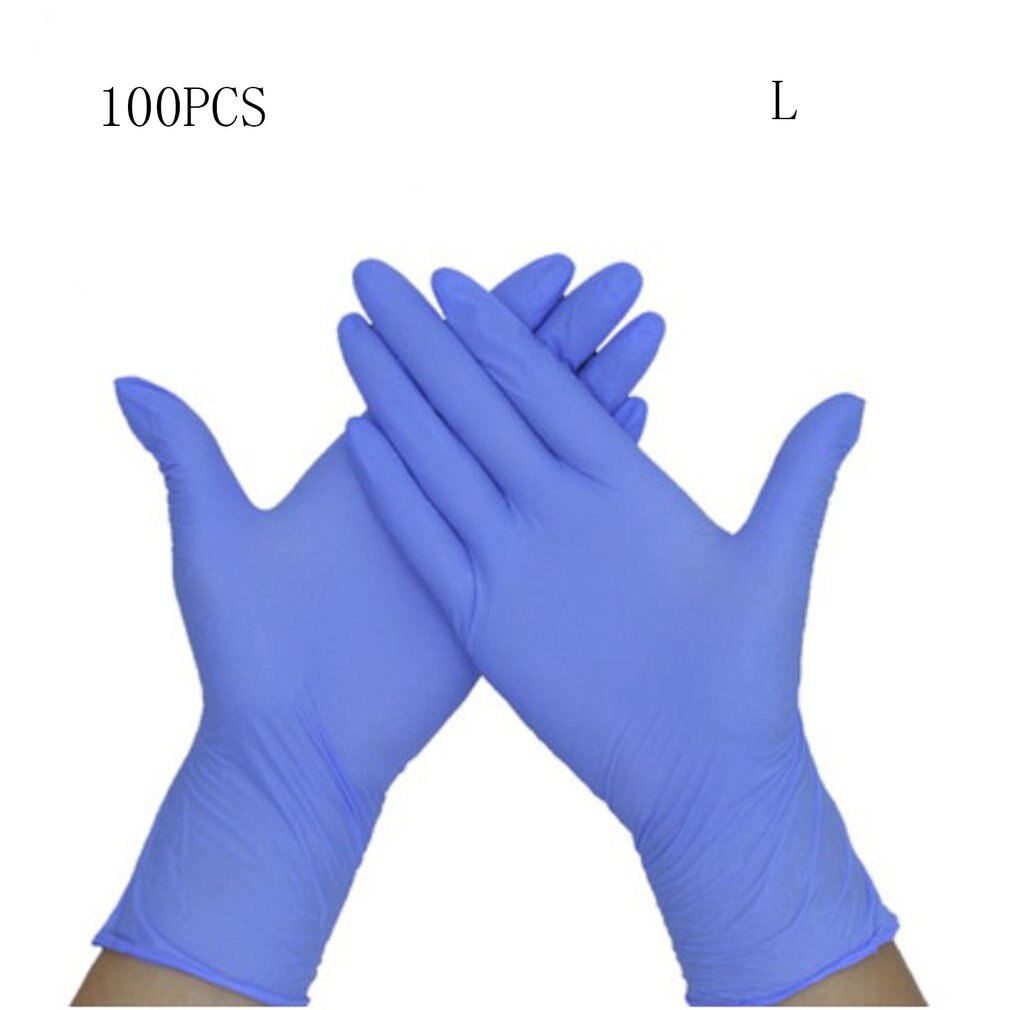 50/100pcs Box Disposable Vinyl Gloves Powder-free Industrial Food Safety White Blue Translucent Pvc Gloves Nitrile Gloves: Default Title
