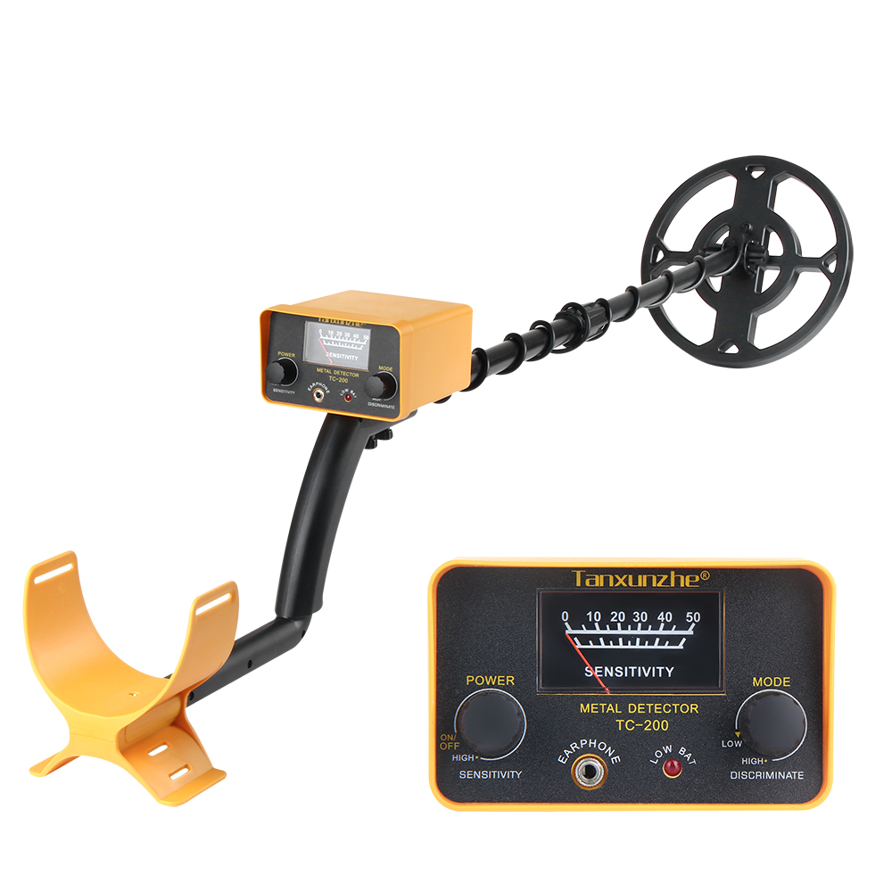 Detector de Metales TC-200, buscador de metales subterráneo de alta precisión, resistente al agua, buscador de bobinas de búsqueda, tesoro: YELLOW