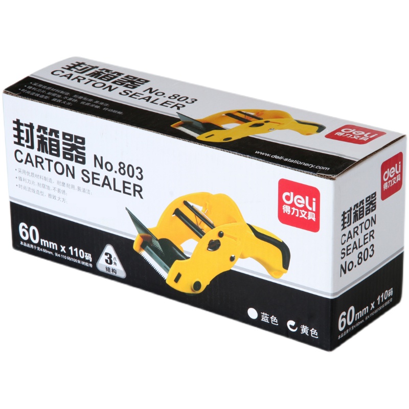 Deli 803 Papier Doos Verzegeling Tape Machine Transparante Tape Snijder Handleiding Omsnoeringsmachine Hand Verpakker Tape Dispenser