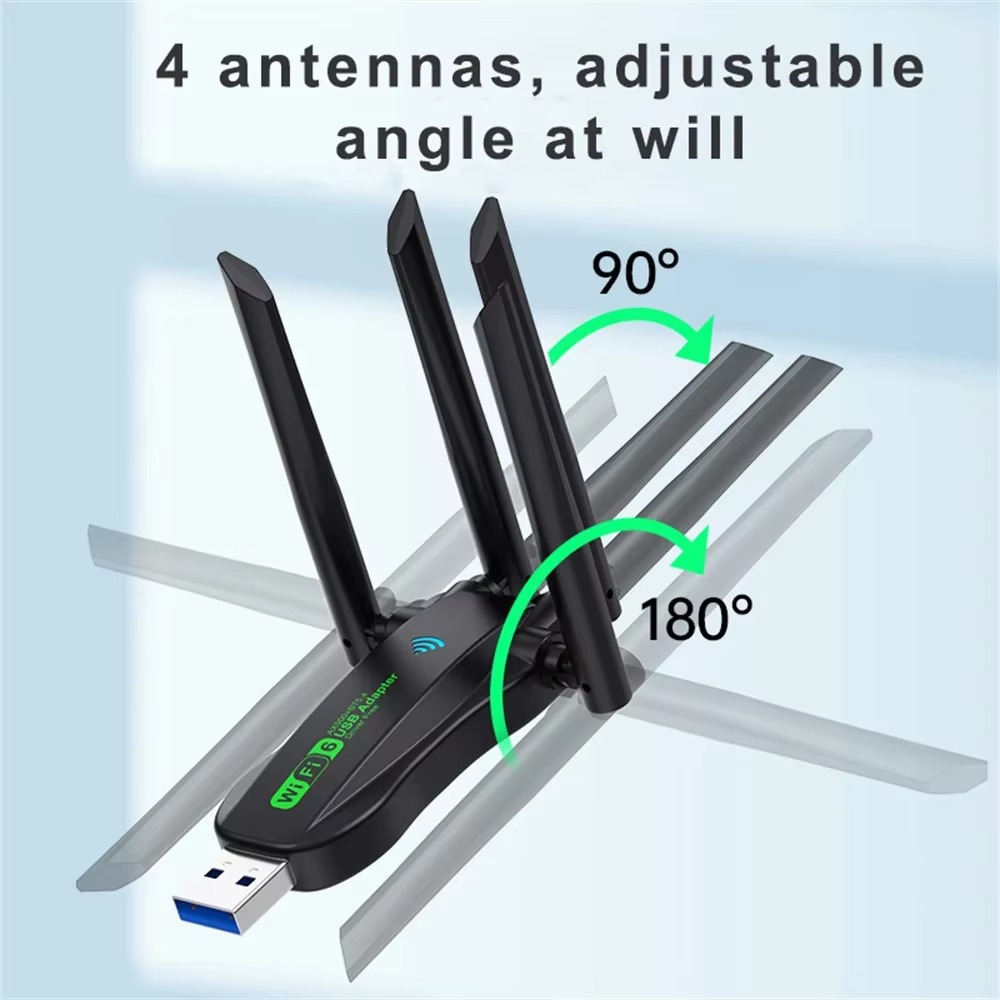 WiFi 6 Netzwerkkarte Bluetooth 5.4 Wireless Receiver AX900 WiFi 6 USB-Adapter Dual Band 2,4 G 5 G Antennen Treiber kostenlos für WIN 10 11