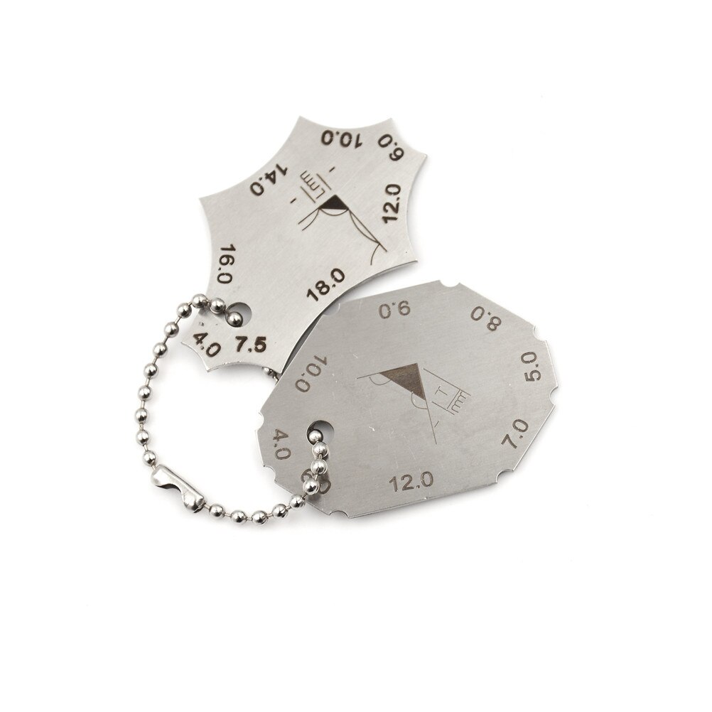 2 Pcs Set Weld Seam Test Ulnar Inspection Ruler Welding Tools Stainless Steel Welding Gauge Key Pocket Gage