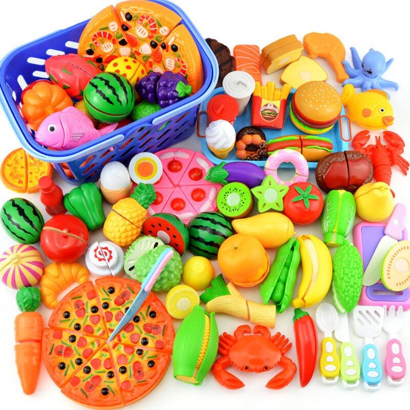 12-24 PCS Pretend Play Plastic Voedsel Speelgoed Snijden Fruit Groente Voedsel Pretend Play Kinderen Voor Kinderen