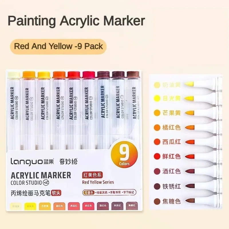 Canetas marcadoras de tinta acrílica, 81/72/63/9 cores, desenho diy para pintura em rocha, tecido de vidro cerâmico, cartão diy, materiais de arte, papelaria: Verde
