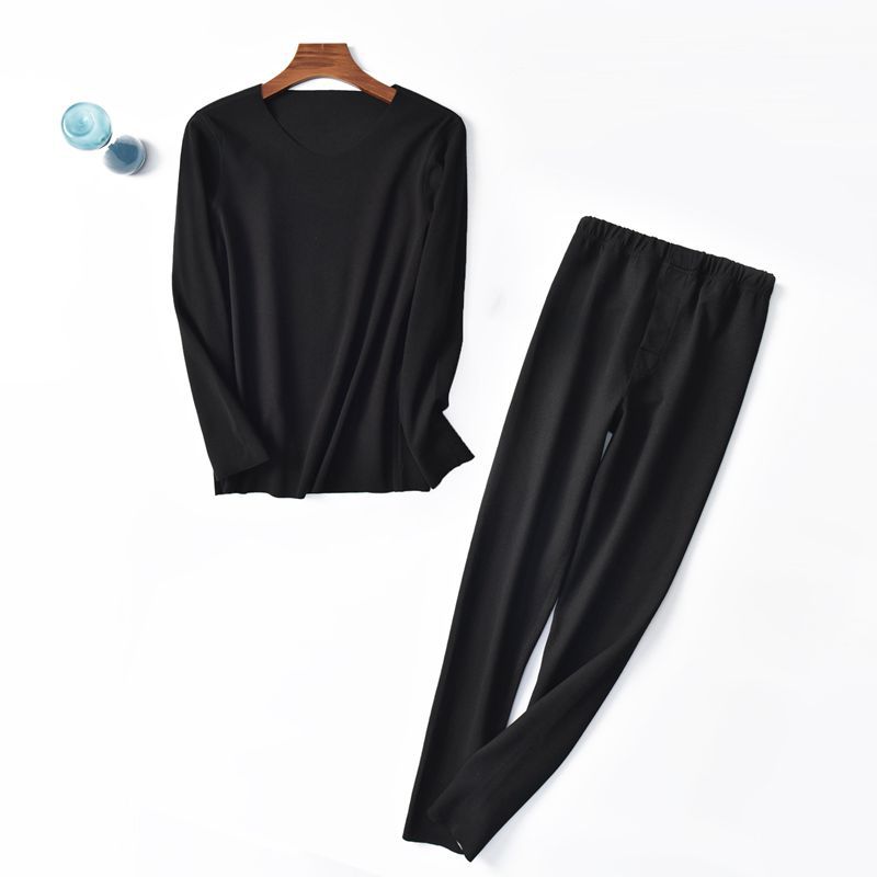 Herfst- en winterpak heren kationisch zelfverwarmend naadloos effen herfstkleding en lange broek tweedelig pak: 1 / Ik