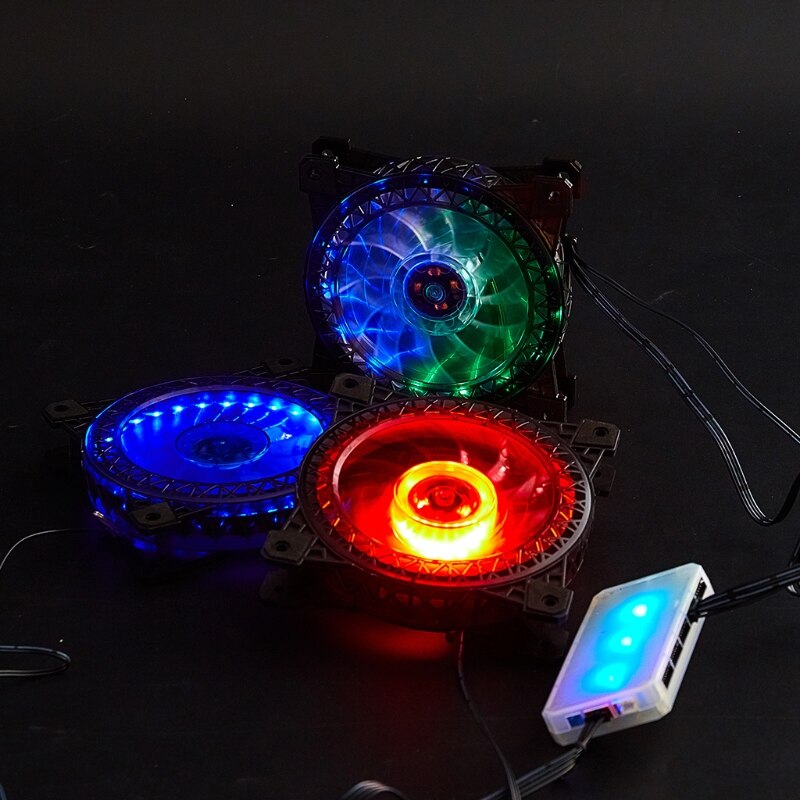 120mm Computer Cooling Fan RGB Case Fan Adjustable High Performance Silent Control Chassis Radiators 4Pin + 6Pin