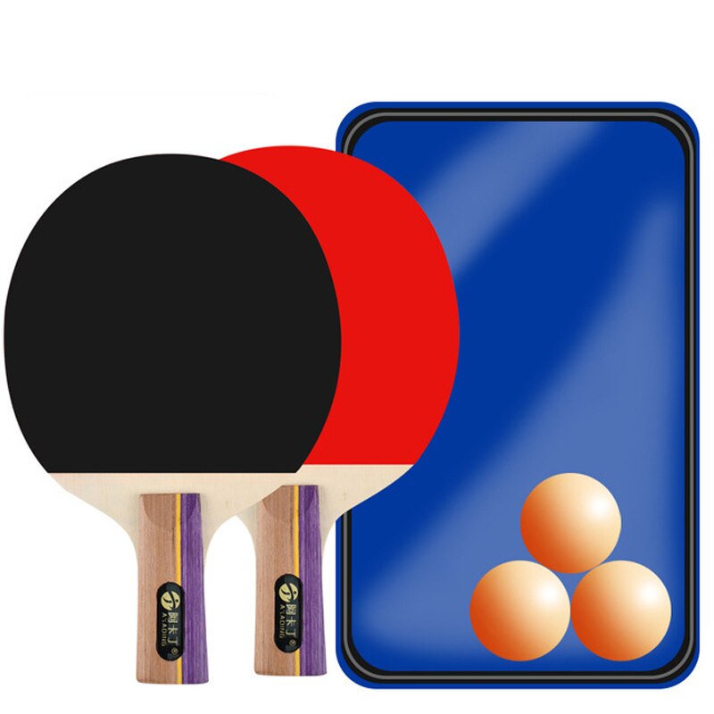 Ping Pong Paddle With Case And 3 Balls Table Tennis Racket For Beginner And Advanced Players 4 Star: Purple Short handle