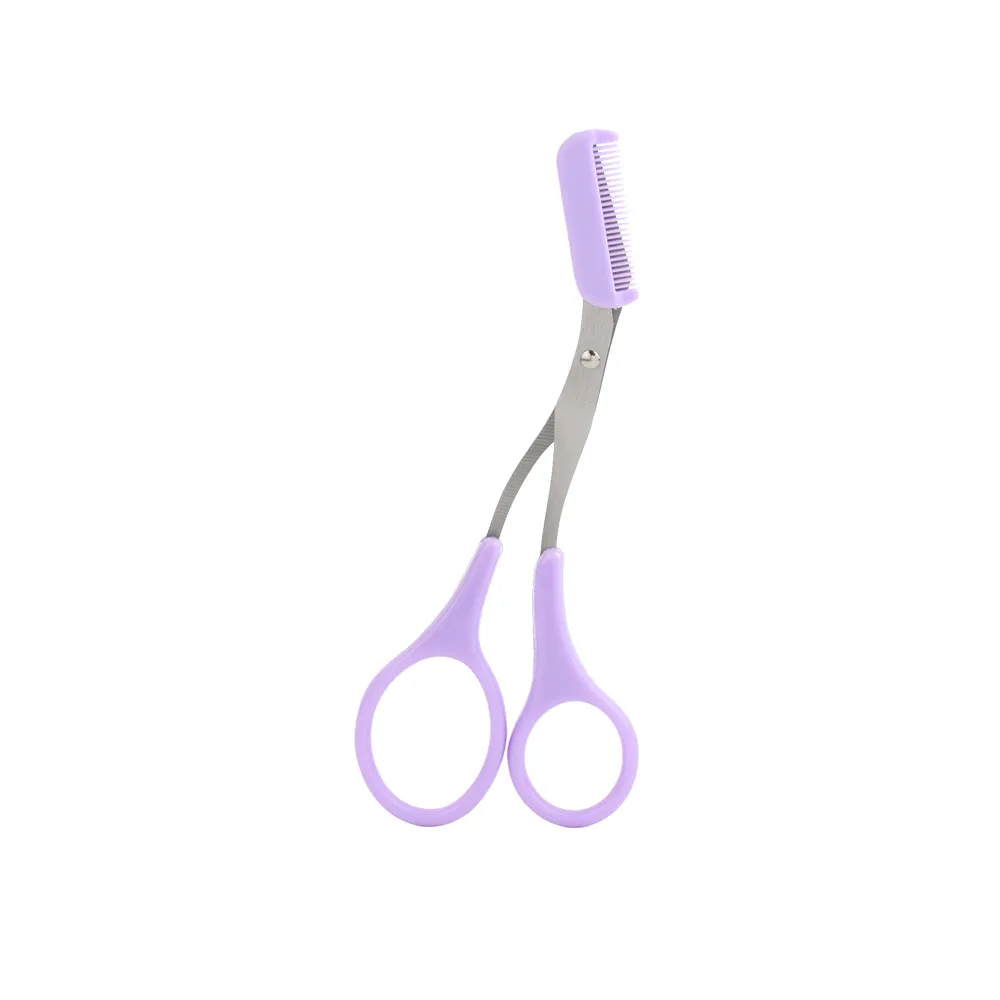 Ciseaux à sourcils en acier inoxydable avec peigne, rasoir, Kit de toilettage des sourcils pour une mise en forme et un coiffage précis: Cuivre