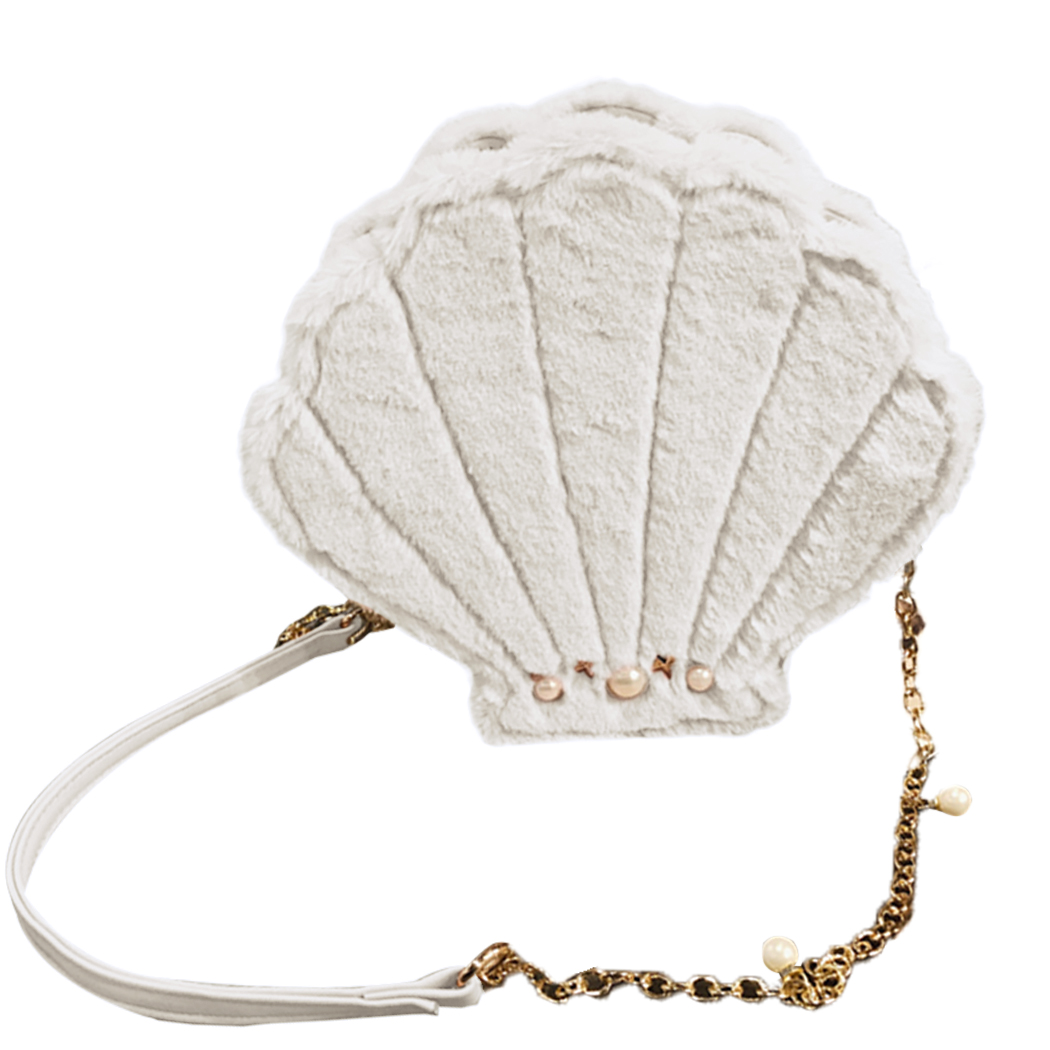 Coofit Sveglio Della Peluche Sacchetto di Velluto di Cuoio DELL&#39;UNITÀ di elaborazione Lolita Mini Crossbody Donne Messenger Borse Mare Borsette Forma di Lusso Della Ragazza Divertente Flap 2018: White