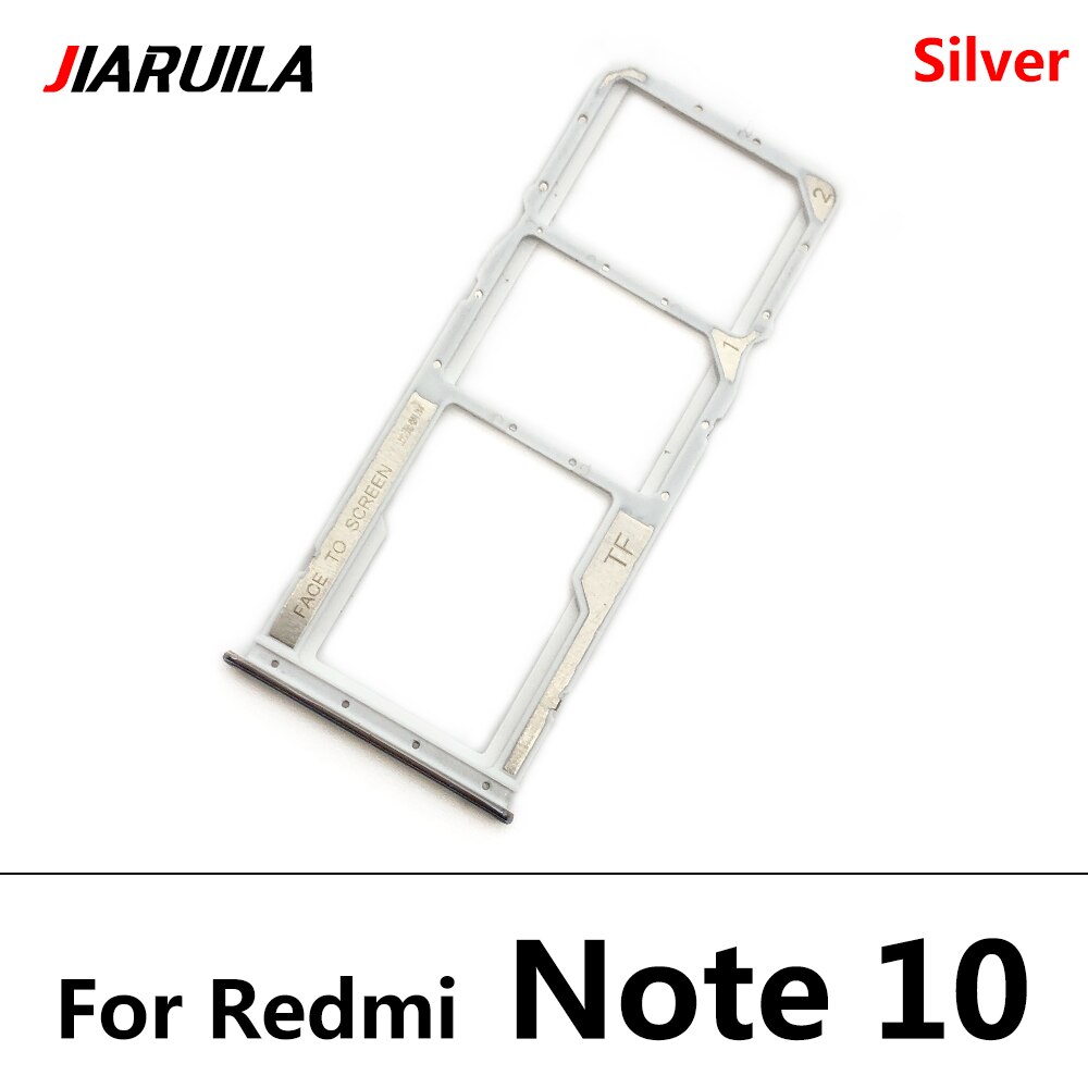 For Xiaomi Redmi Note 5 9 10 Pro 9S SIM Card Tray Socket Slot Holder Adapters Replacement Spare Parts: Note 10 Silver