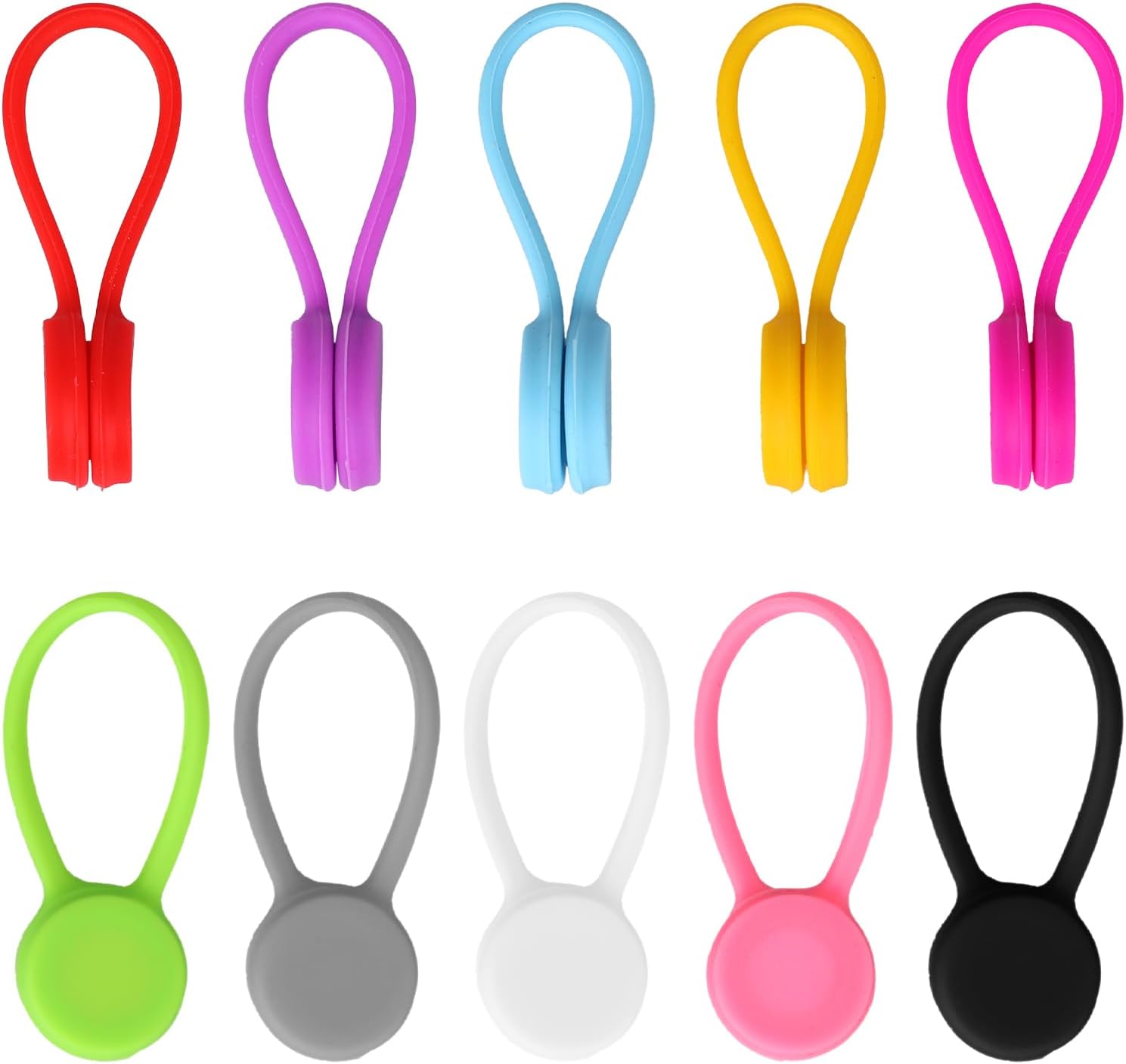 Magnetyczne opaski kablowe wielokrotnego użytku, organizer na kable, silikonowe magnetyczne opaski robić wiązania rzeczy, magnesy na lodówkę w kształcie znacznika robić książek.