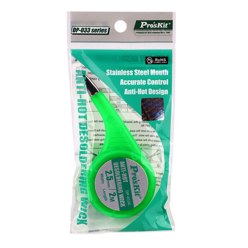 1Pcs Desoldering Wick Braid Solder Wick Remover Sucker with Thumb Wheel Dispenser Solder Remover Vacuum Sucker Desoldering