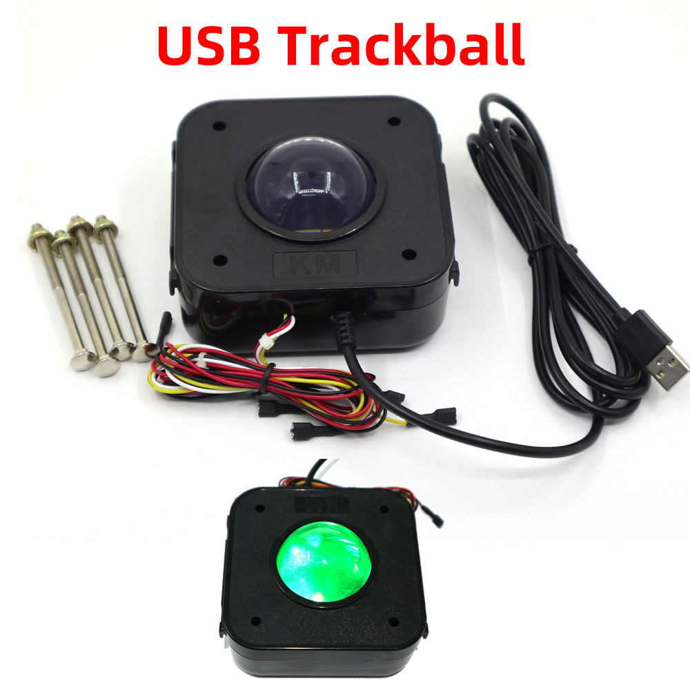 USB Arcade Game Trackball Mouse illuminato LED rotondo 4.5cm viti connettore USB