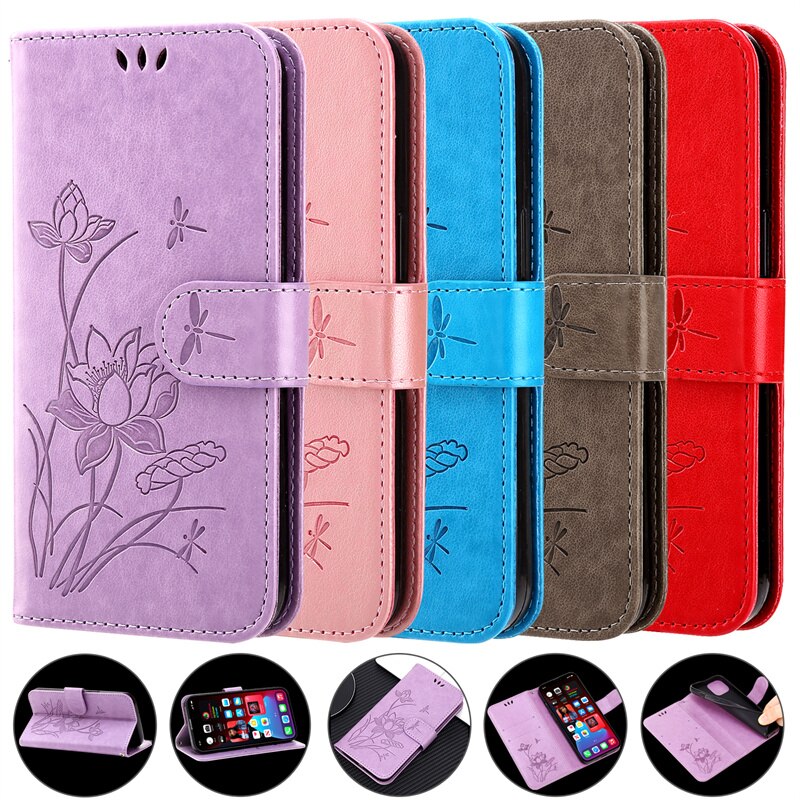 Do Samsung Galaxy S22 Ultra 5G SM-S908U1 Etui na portfel Etui na książki do Samsung s22 s 22 ultra plus tłoczona torba na lotos