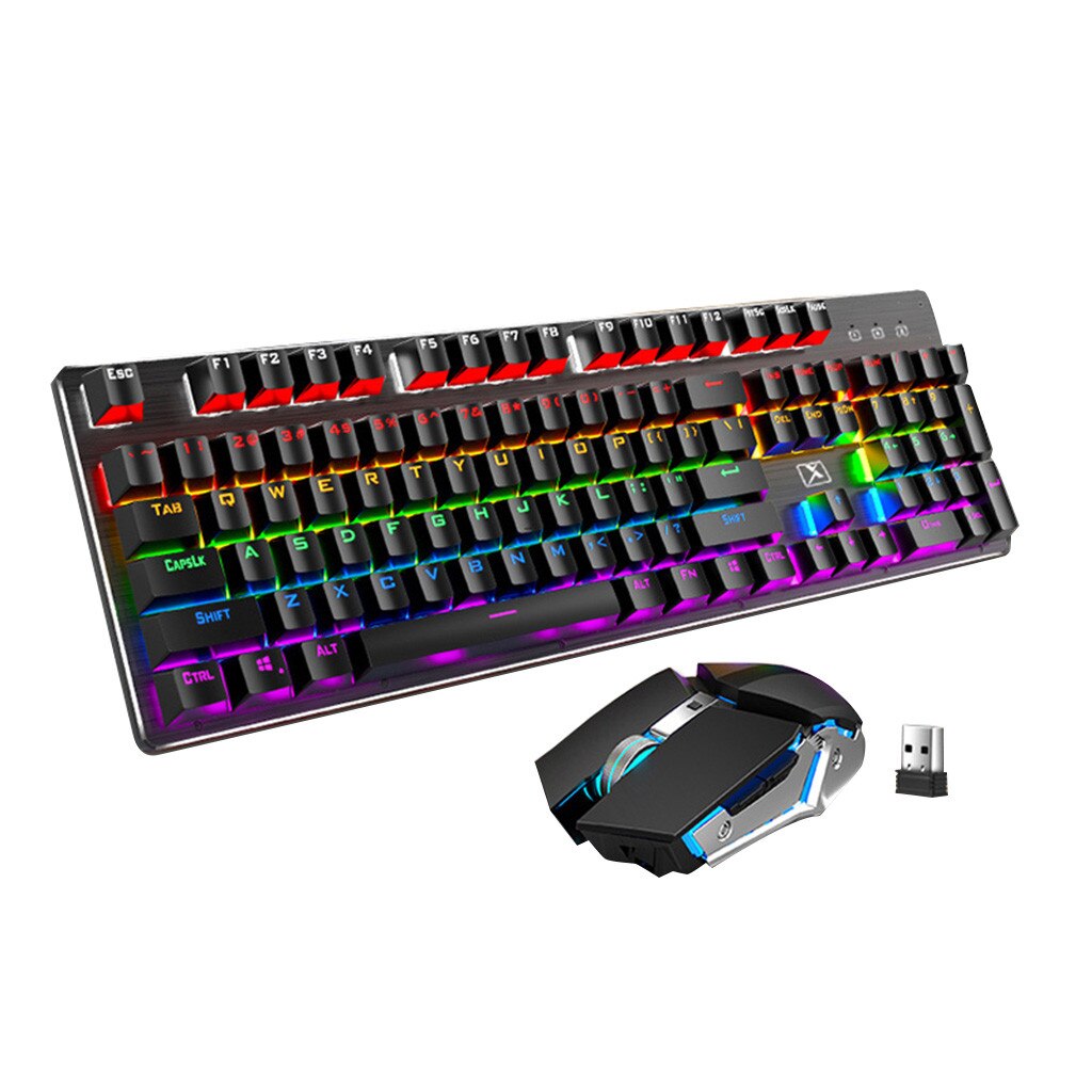 X200 podwójny tryb klucz ergonomiczna gra bezprzewodowy Mix podświetlany Panel mechaniczny zestawy klawiatura i mysz 104 klucz standardowa klawiatura mysz