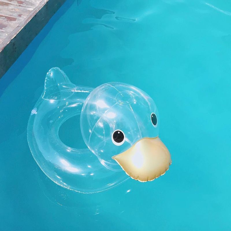 Flotadores de pato pequeño para niños, anillo de natación, juguete de piscina de verano, tubo de natación grueso