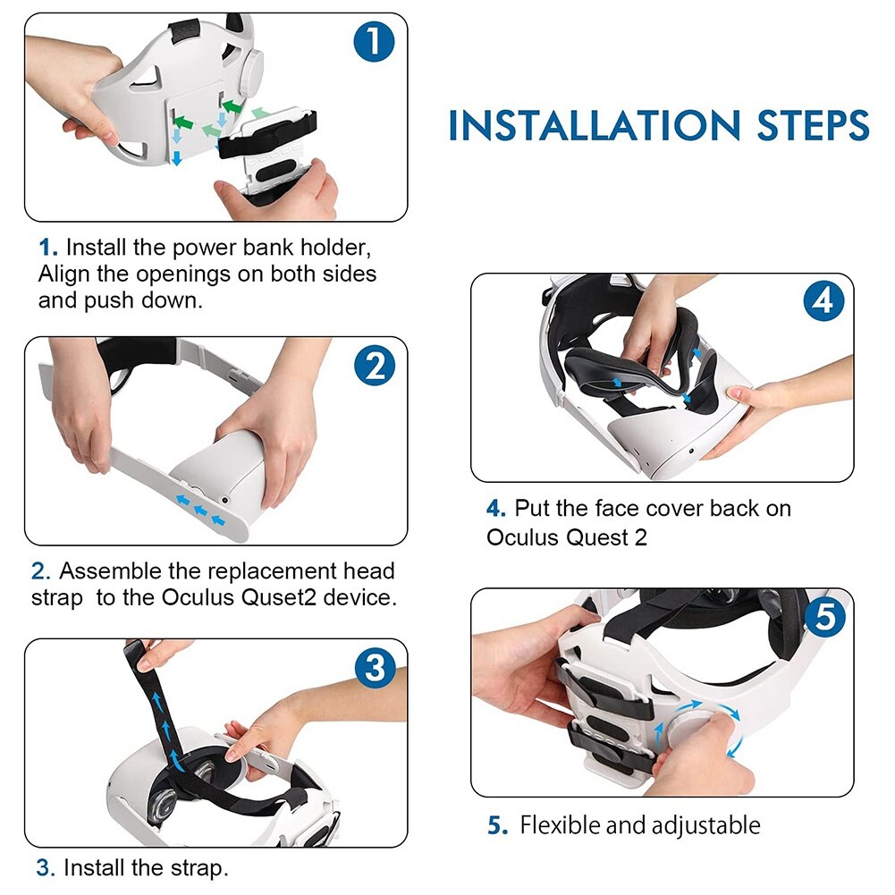 Elite Head Strap For Oculus Quest 2 VR Accessories Adjustable Oculus Quest 2 Halo Head Strap VR Accessories