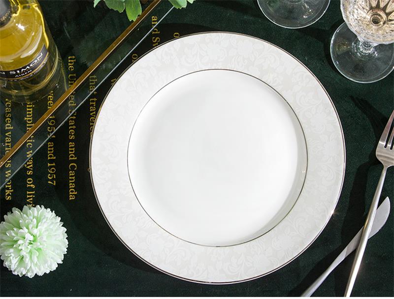 2pcs set, 8inch + 10inch, real bone china dinner plates, ceramic dishes and plates sets, porcelain charger plates borden servies