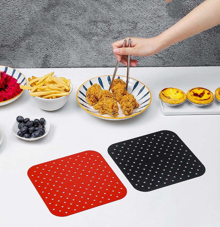 Silicone Air Fryer Liner Reusable Non-Stick Steamer Pad Cooking Mat Air Fryer grilles Air Fryer Baking Papers Bakeware Oil Mats