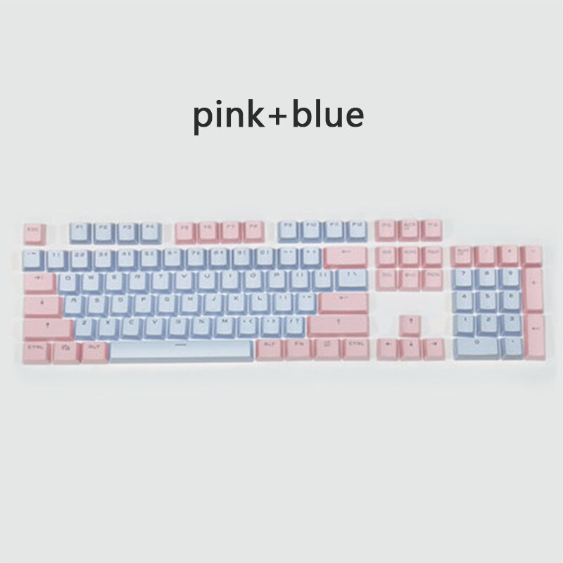 PBT Translucent Backlight Keycaps 104 Keys Mechanical Keyboard Key Cap Double Shot Key Cap For Cherry MX: pink blue